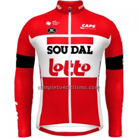 Maglia 2022 Lotto Soudal Manica Lunga Rosso Bianco